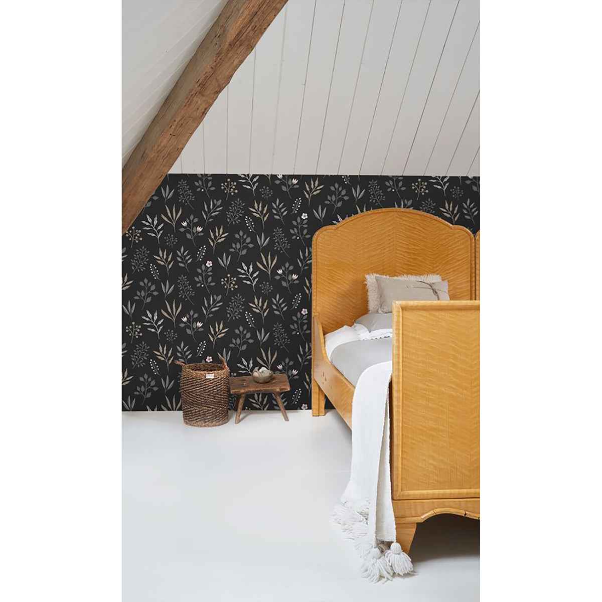 Cynara Charcoal Scandinavian Floral Wallpaper - York Wallcoverings - DD139083 - York Wallcoverings Wallpaper