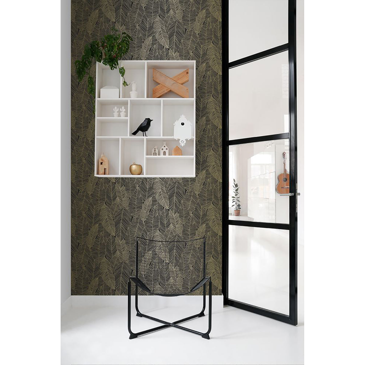 canales-black-gold-inked-leaves-wallpaper-york-wallcoverings-dd139126 - York Wallcoverings Wallpaper