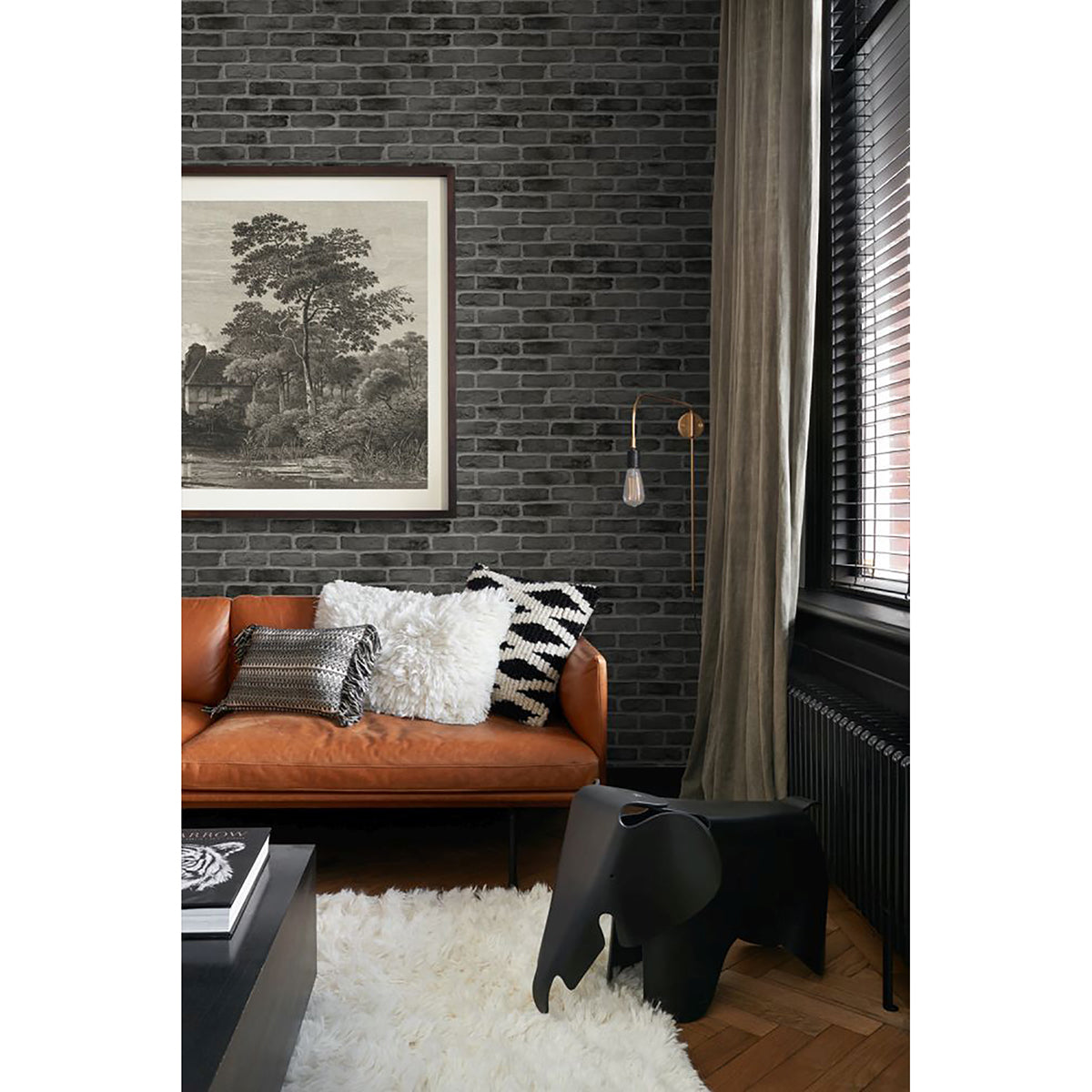 burnham-black-brick-wall-wallpaper-york-wallcoverings-dd139138 - York Wallcoverings Papel pintado