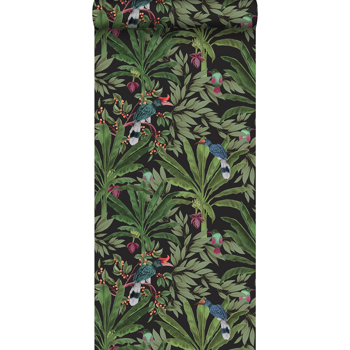 carola-black-jungle-tropics-wallpaper-york-wallcoverings-dd139190 - York Wallcoverings Wallpaper