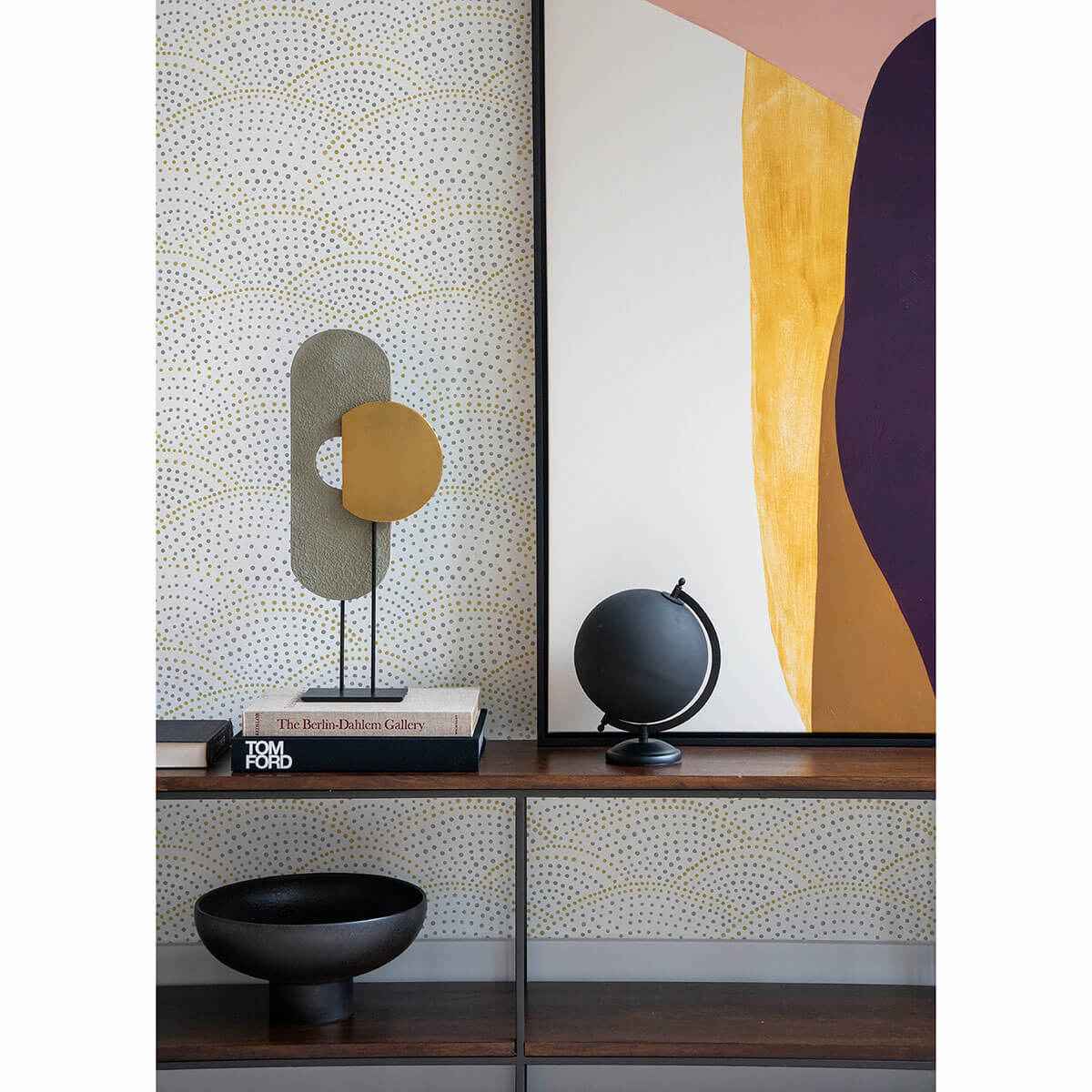 Bennett Grey Dotted Scallop Wallpaper - York Wallcoverings - 2903-25869 - York Wallcoverings Wallpaper