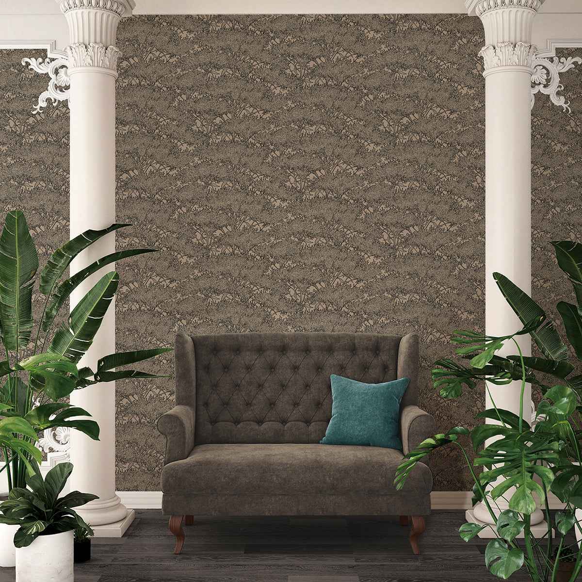 Hornbeam Brown Tree Wallpaper - York Wallcoverings - AS369725 - York Wallcoverings Wallpaper
