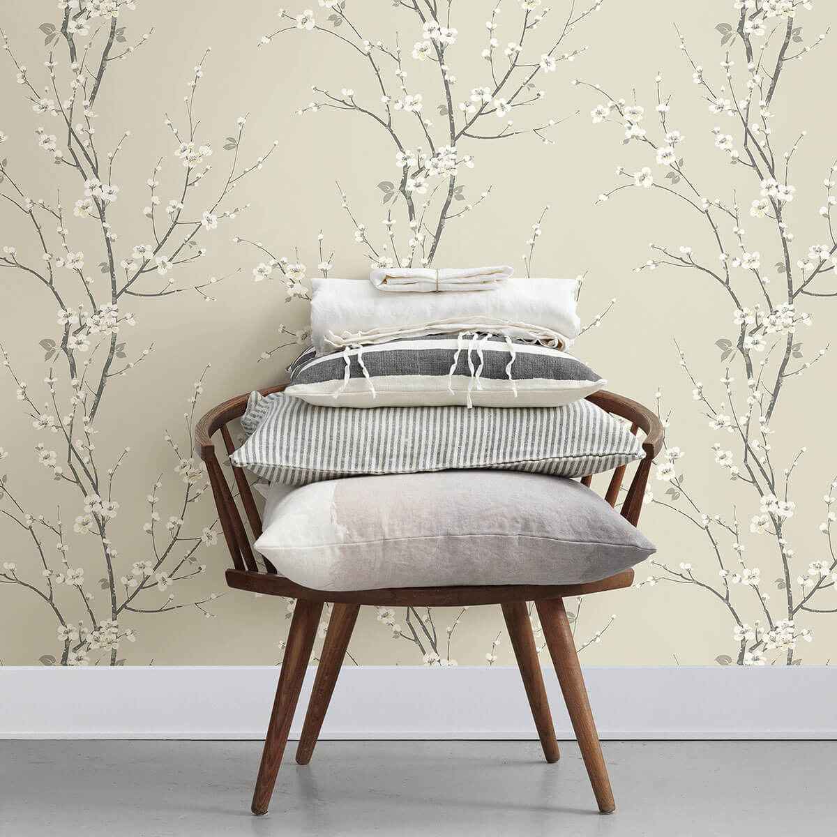 Monterey Ivory Floral Branch Wallpaper - York Wallcoverings - 2927-81805 - York Wallcoverings Wallpaper