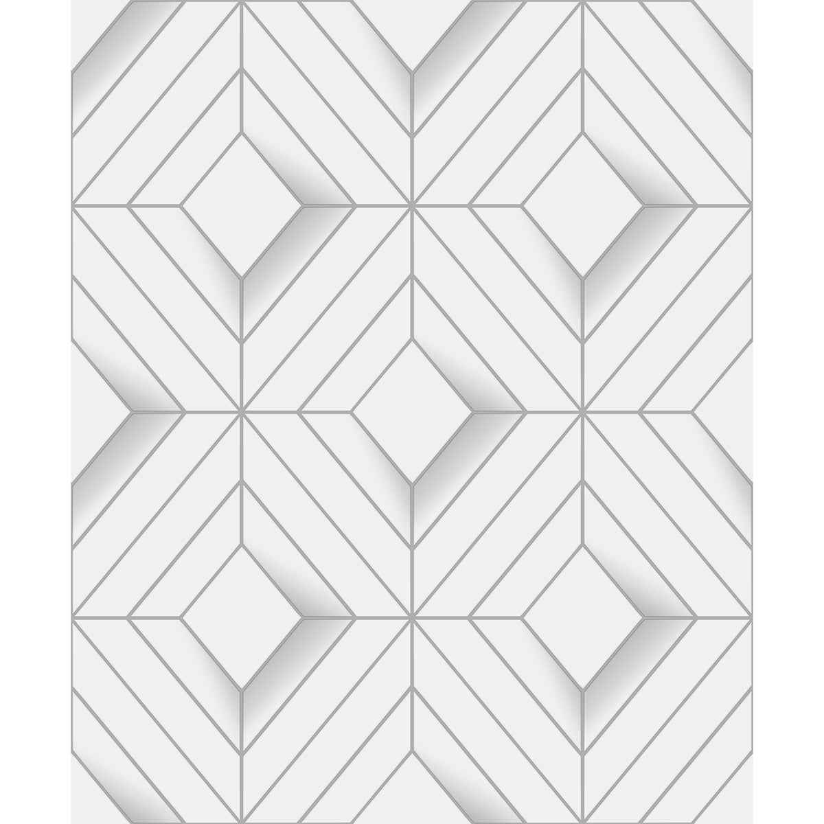 Filmore White Diamond Panes Wallpaper - York Wallcoverings - 4020-61400 - York Wallcoverings Wallpaper