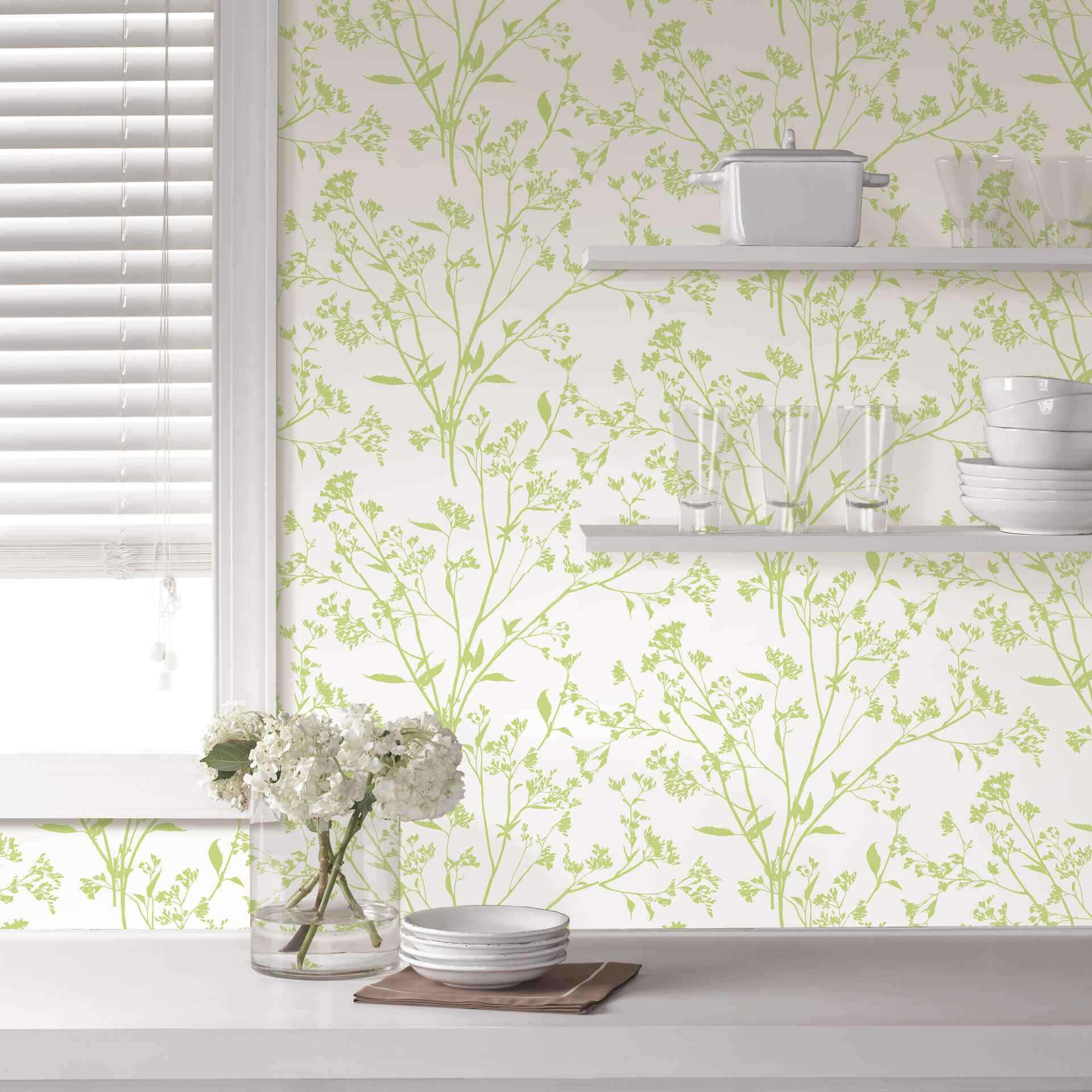 Southport Chartreuse Delicate Branches Wallpaper - York Wallcoverings - 2927-80704 - York Wallcoverings Wallpaper