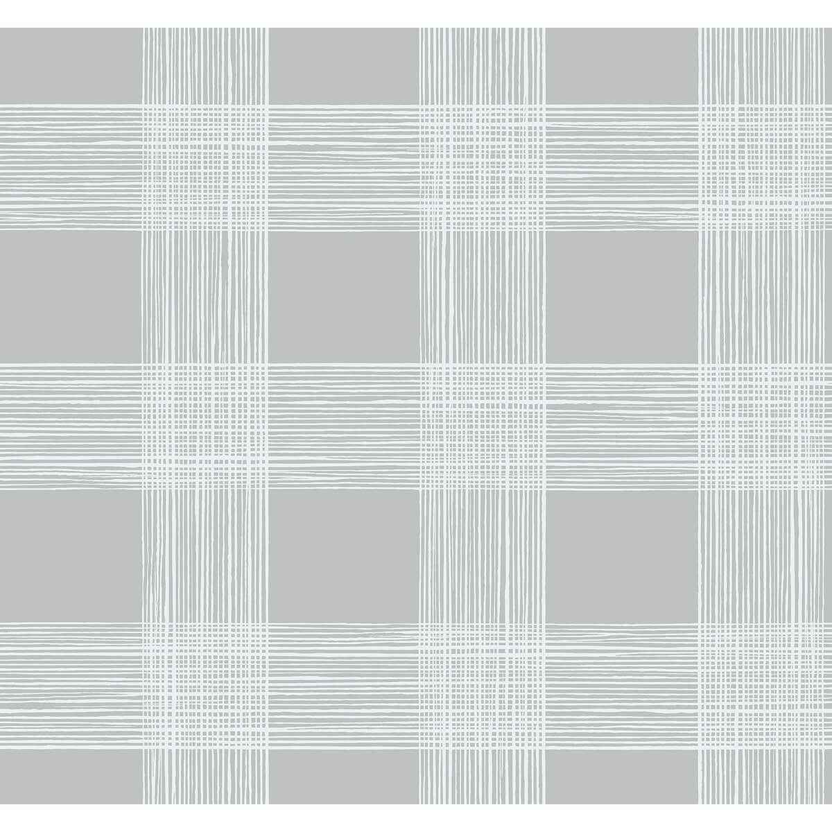 Scarborough Grey Striated Plaid Wallpaper - York Wallcoverings - 2927-80908 - York Wallcoverings Wallpaper