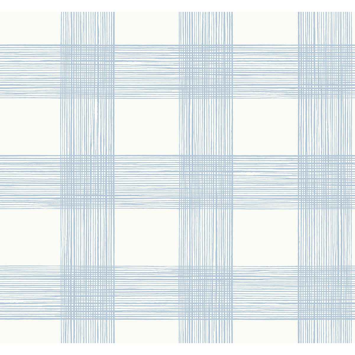 Scarborough Light Blue Striated Plaid Wallpaper - York Wallcoverings - 2927-80912 - York Wallcoverings Wallpaper