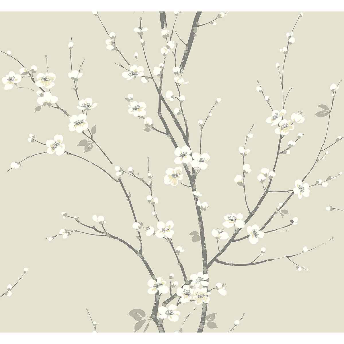Monterey Ivory Floral Branch Wallpaper - York Wallcoverings - 2927-81805 - York Wallcoverings Wallpaper