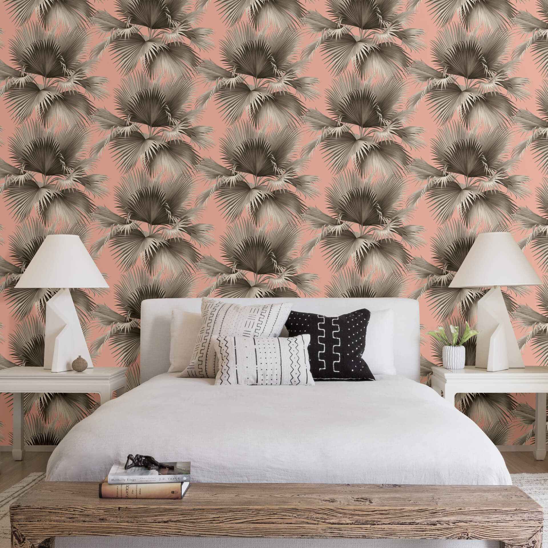 Summer Palm Blush Tropical Wallpaper - York Wallcoverings - 2927-81901 - York Wallcoverings Wallpaper