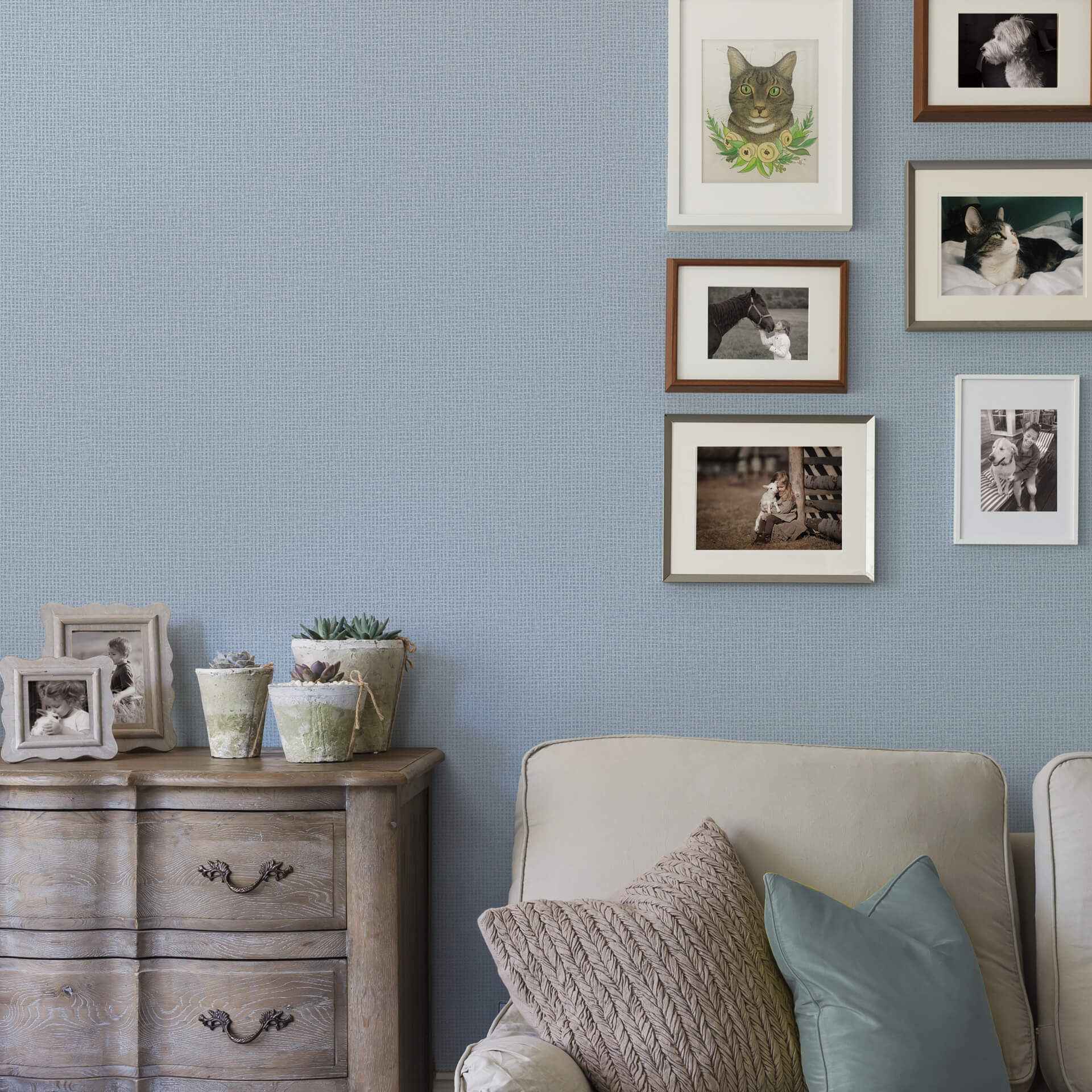 Marblehead Bluebell Basket Weave Wallpaper - York Wallcoverings - 2927-81002 - York Wallcoverings Wallpaper