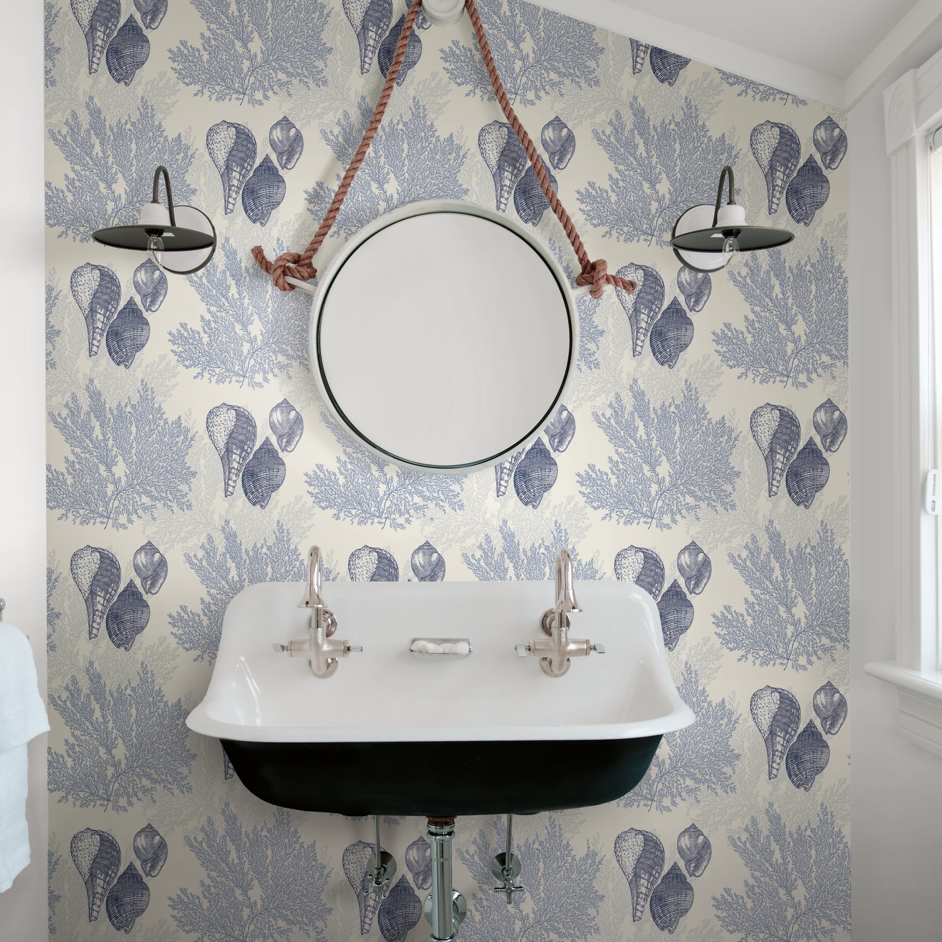 Nauset Blue Seashell Shores Wallpaper - York Wallcoverings - 2927-81202 - York Wallcoverings Wallpaper