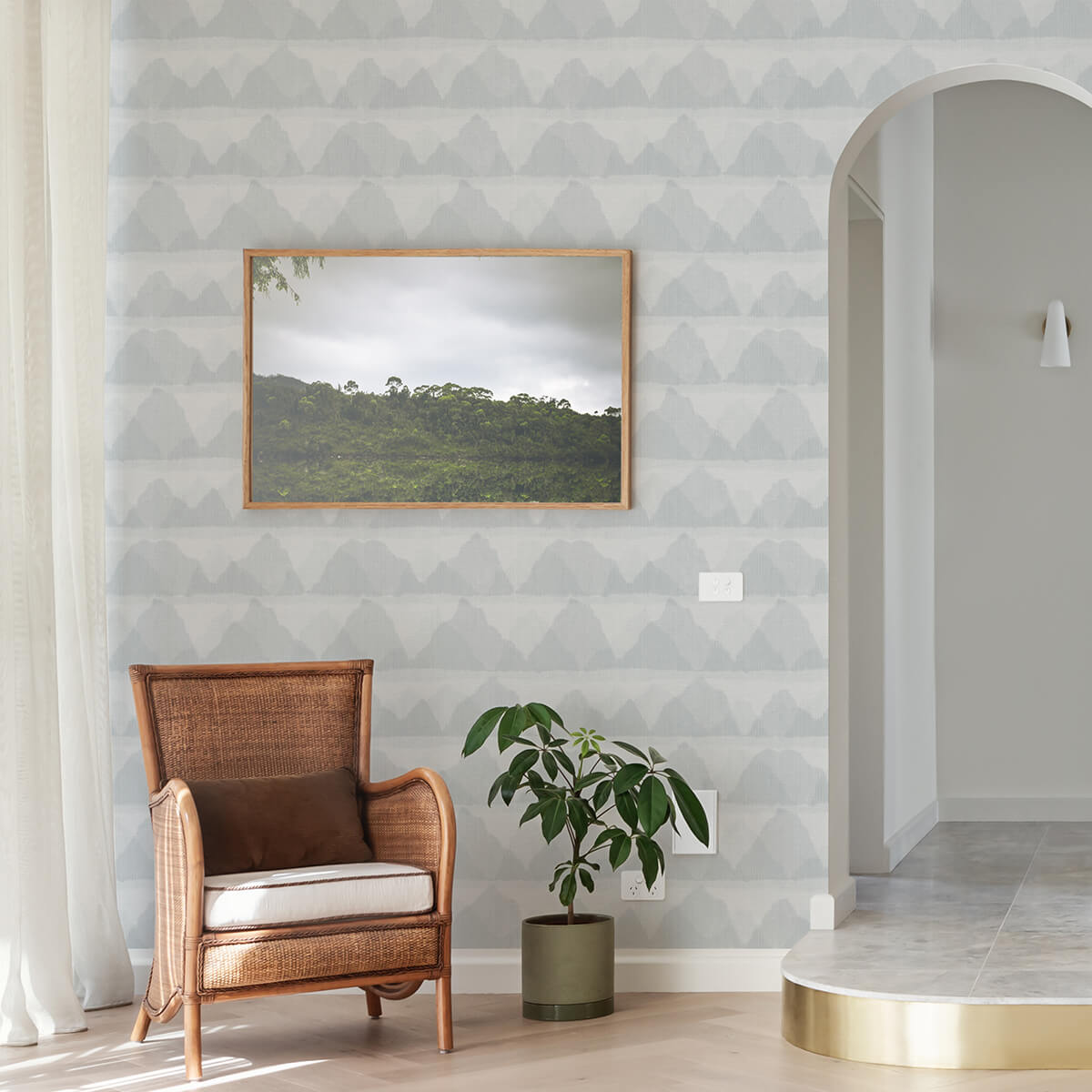 Blue Mountain Peak String Peel and Stick Wallpaper - York Wallcoverings - NUS3952 - York Wallcoverings Wallpaper