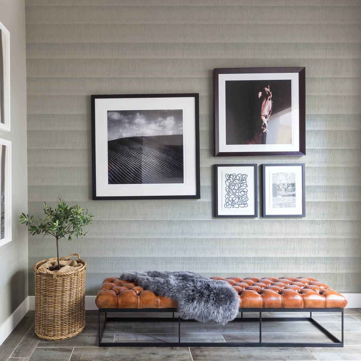 Grey Dhurrie String Peel and Stick Wallpaper - York Wallcoverings - NUS3953