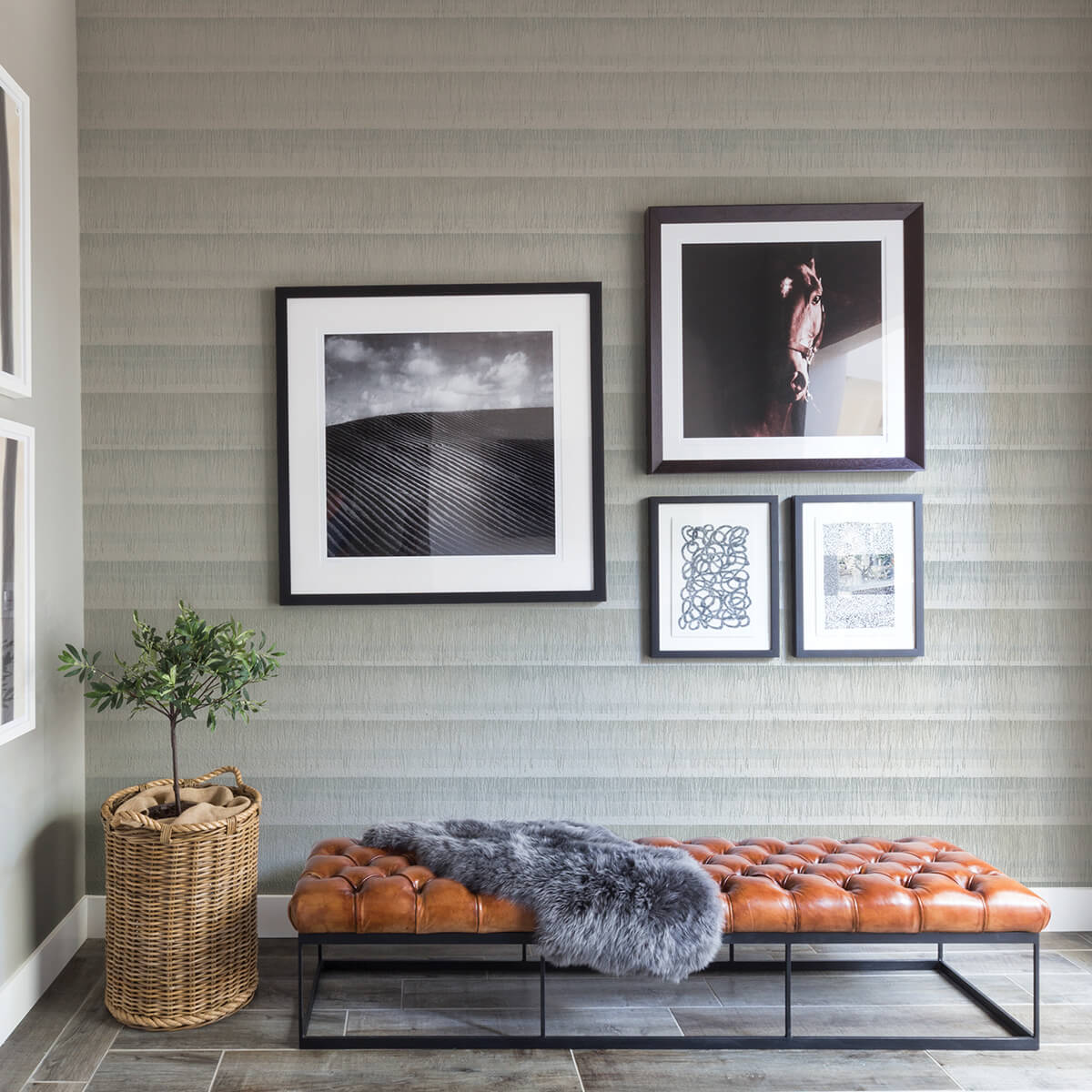 Grey Dhurrie String Peel and Stick Wallpaper - York Wallcoverings - NUS3953 - York Wallcoverings Wallpaper