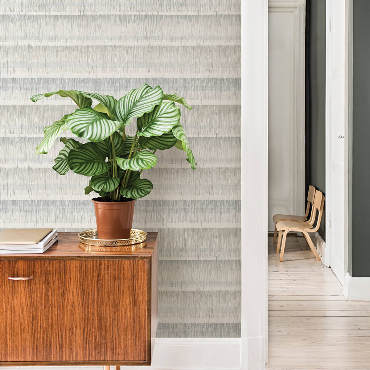 Grey Dhurrie String Peel and Stick Wallpaper - York Wallcoverings - NUS3953 - York Wallcoverings Wallpaper