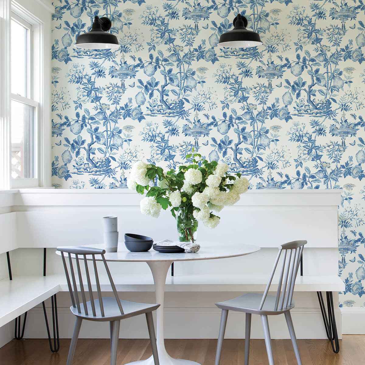 Delft Shantung Garden Scalamandre Self Adhesive Wallpaper - York Wallcoverings - SCS3842 - York Wallcoverings Wallpaper