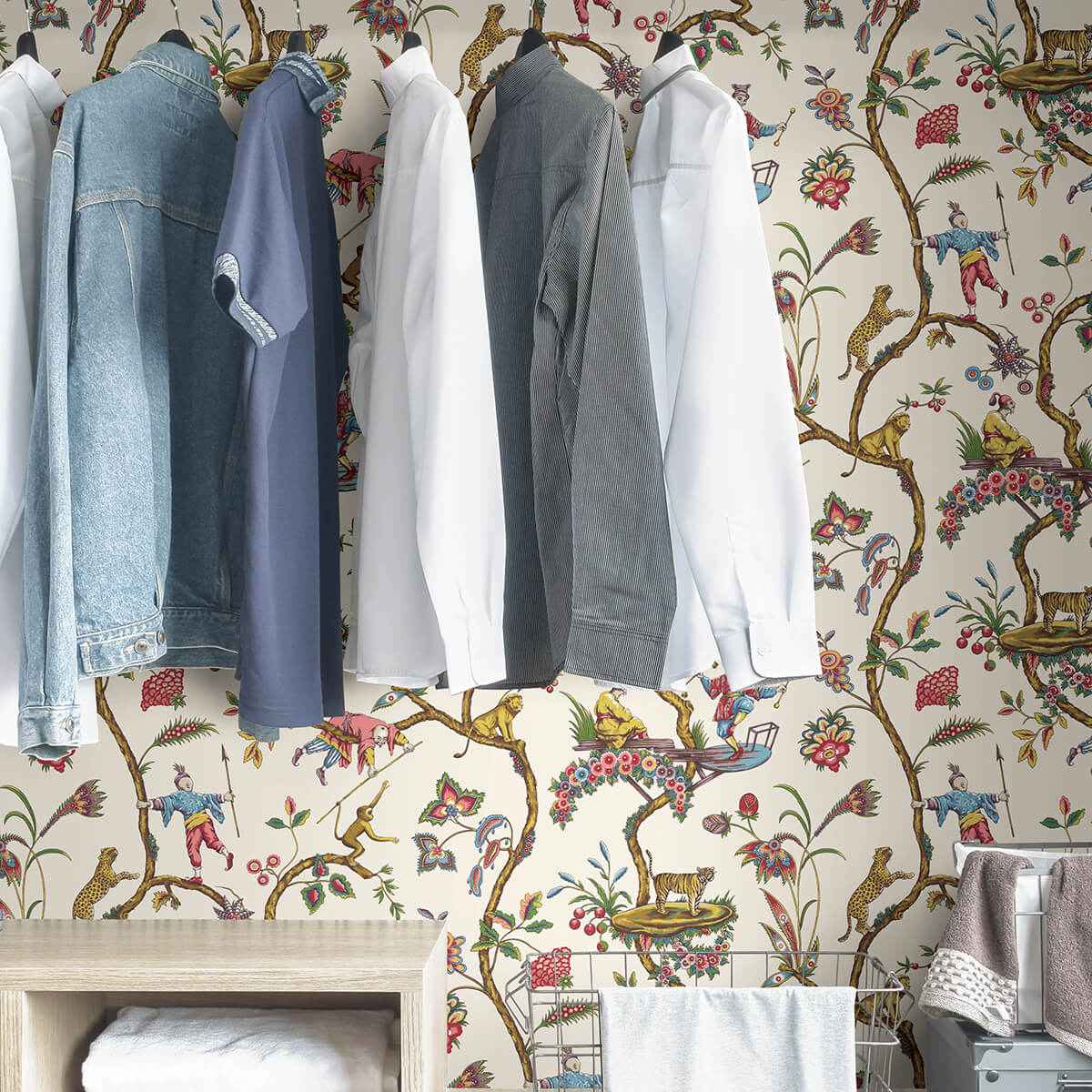White Chinoise Exotique Scalamandre Self Adhesive Wallpaper - York Wallcoverings - SCS3843 - York Wallcoverings Wallpaper