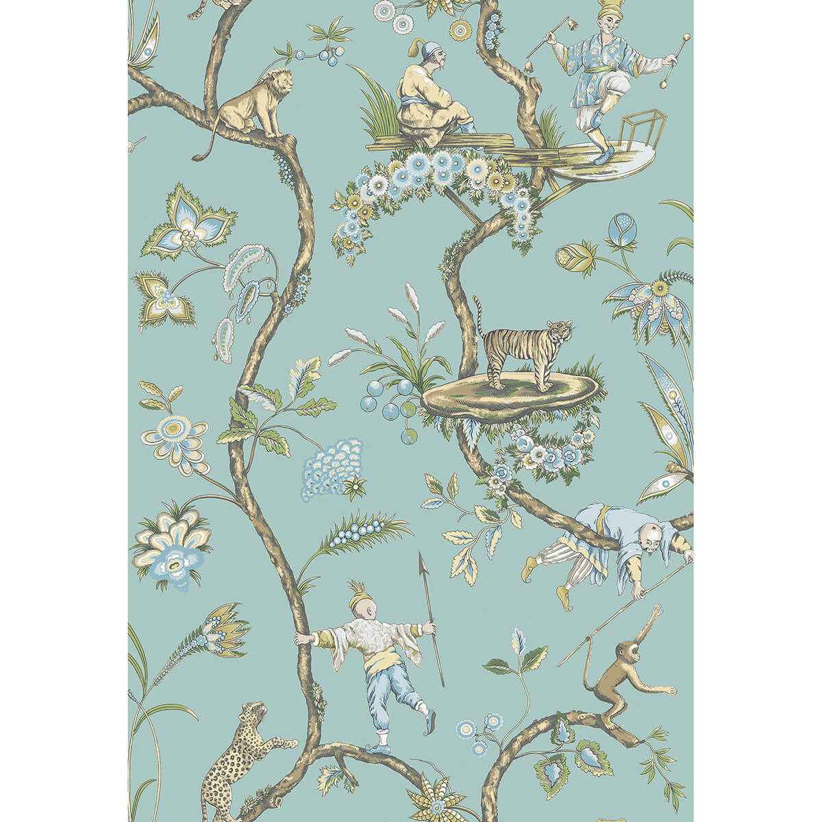 Robin Egg Chinoise Exotique Scalamandre - York Wallcoverings - SCS3846