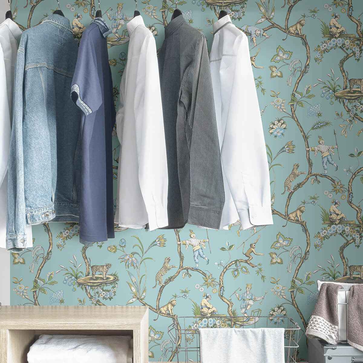 Robin Egg Chinoise Exotique Scalamandre - York Wallcoverings - SCS3846 - York Wallcoverings Wallpaper
