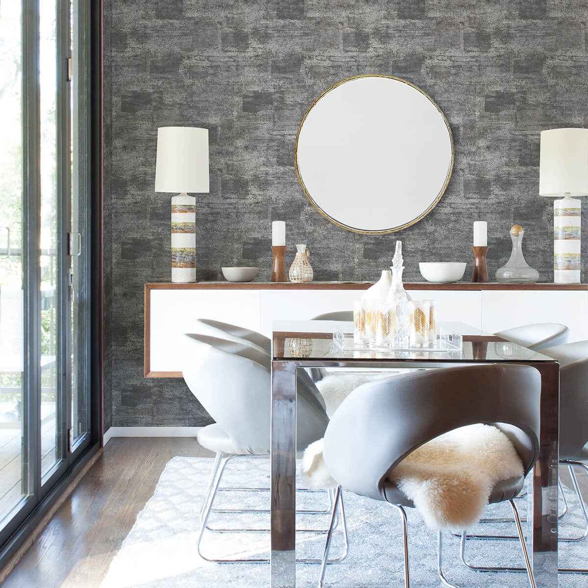 Pele Silver Distressed Wallpaper - York Wallcoverings - 4019-86407 - York Wallcoverings Wallpaper