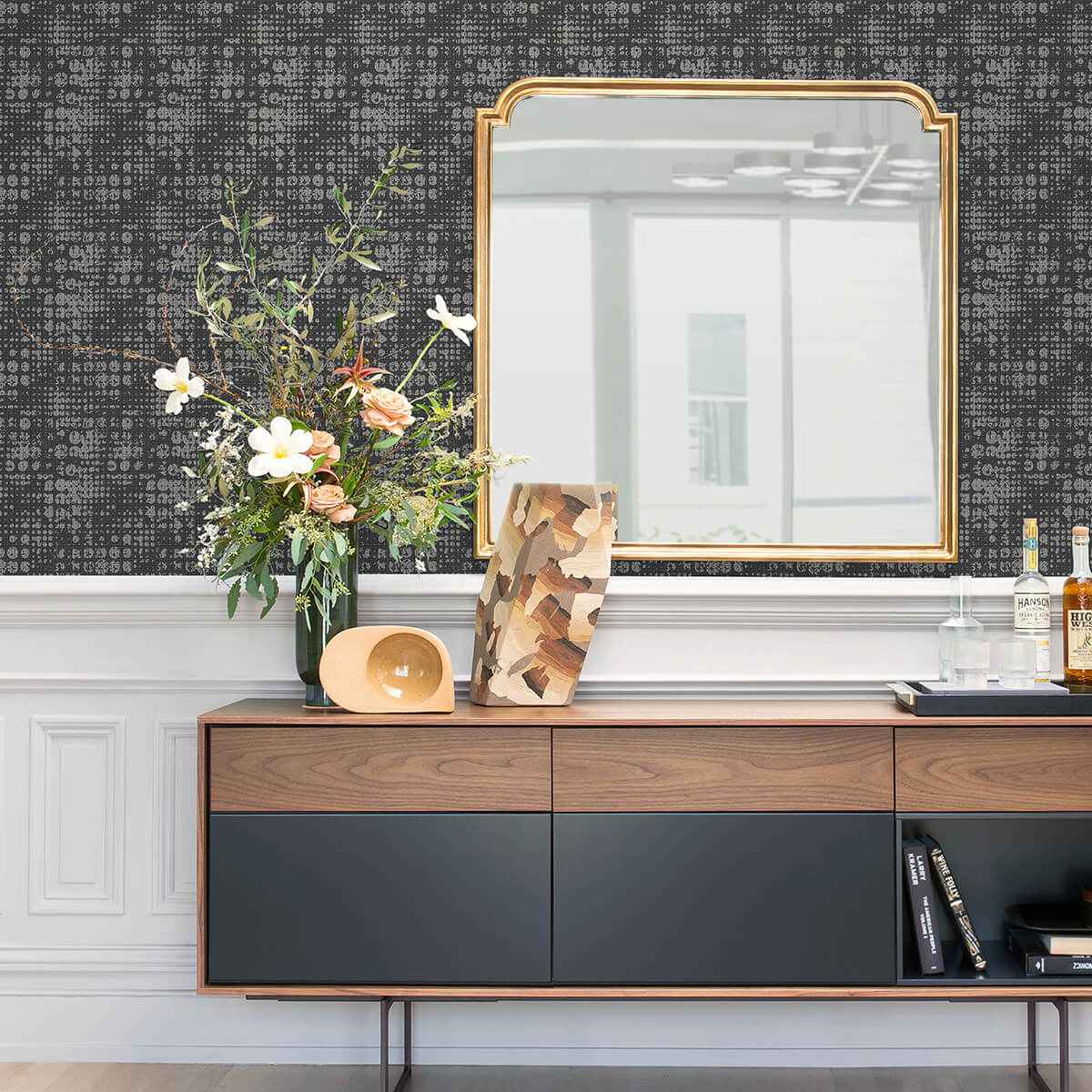 Celeste Silver Geometric Wallpaper - York Wallcoverings - 4019-86409 - York Wallcoverings Wallpaper