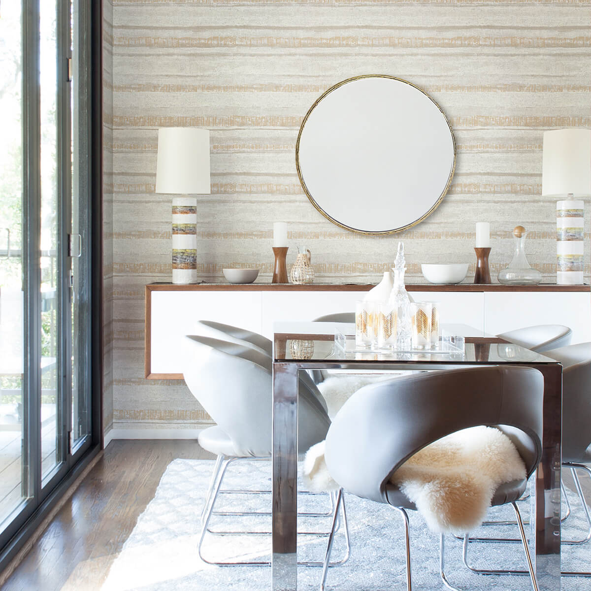 rakasa-gold-distressed-stripe-wallpaper-york-wallcoverings-4019-86416 - York Wallcoverings Wallpaper