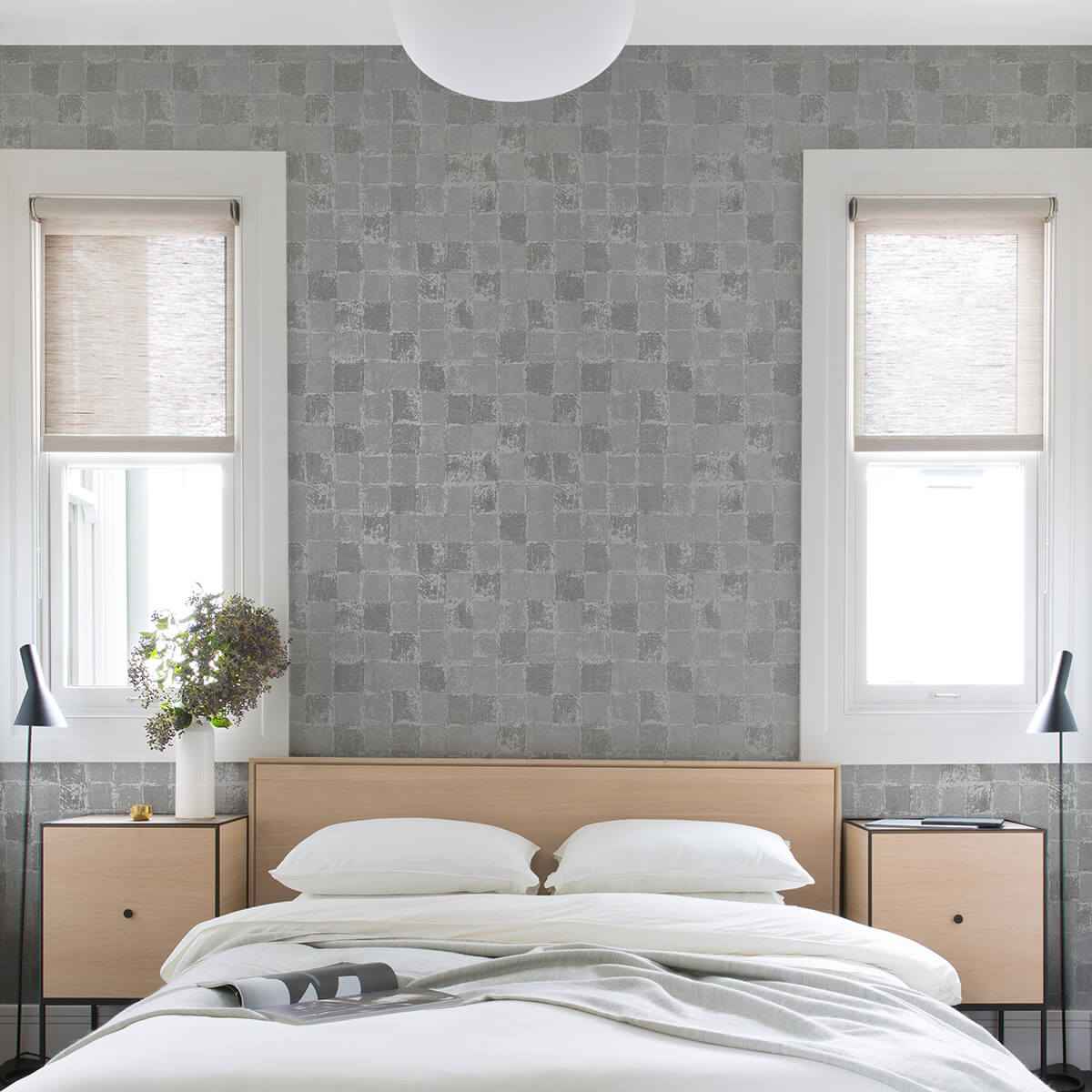 Varak Silver Checkerboard Wallpaper - York Wallcoverings - 4019-86421 - York Wallcoverings Wallpaper
