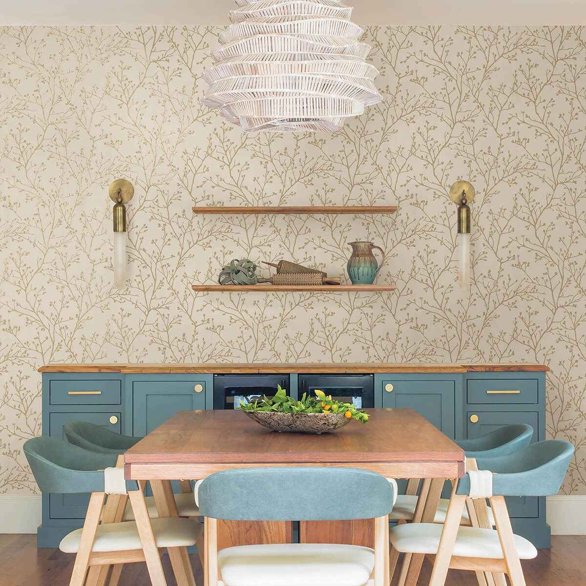 Koura Cream Budding Branches Wallpaper - York Wallcoverings - 4019-86454 - York Wallcoverings Wallpaper