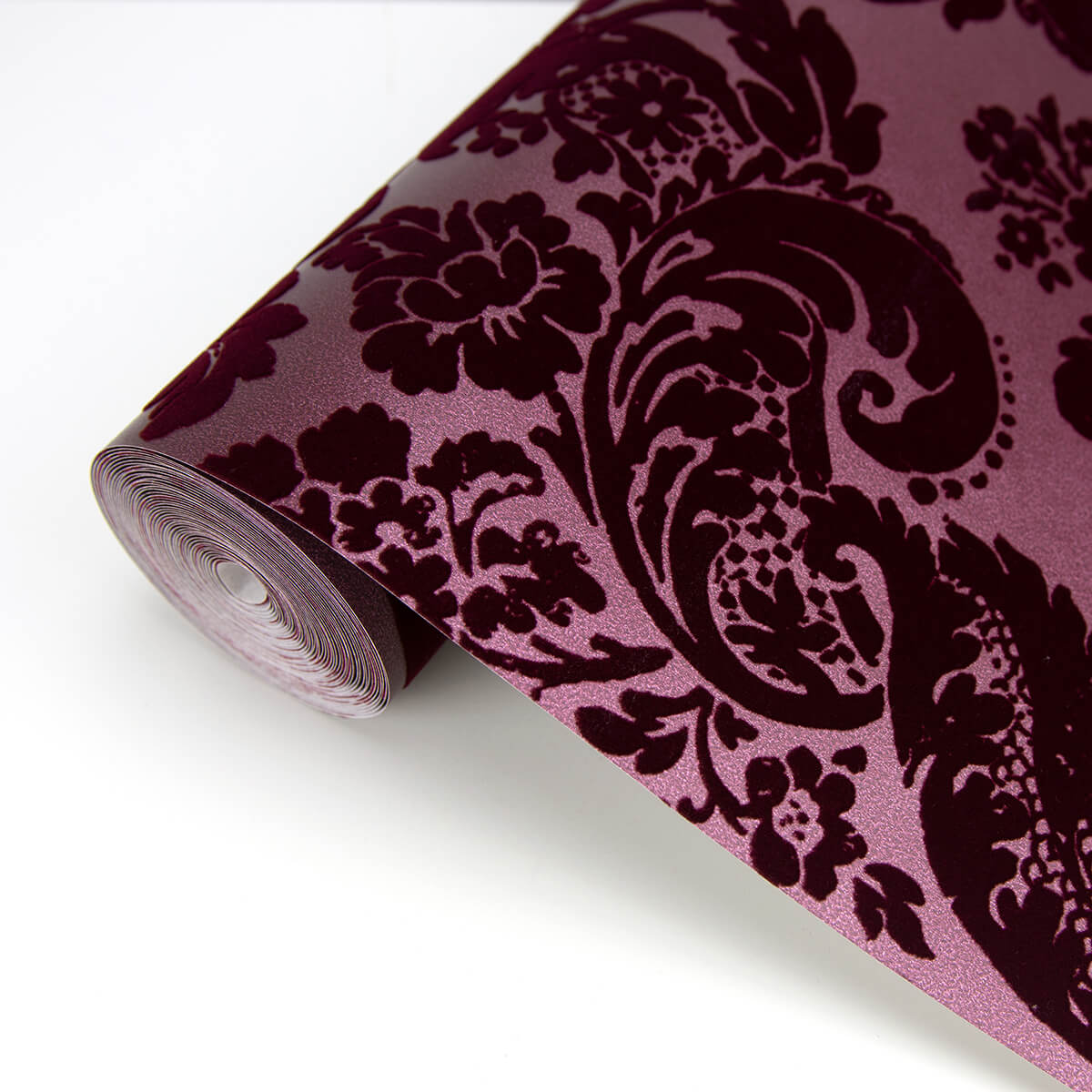 shadow-merlot-flocked-damask-wallpaper-york-wallcoverings-2763-87315 - York Wallcoverings Wallpaper