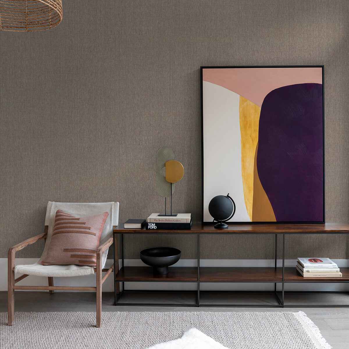 Gaoyou Taupe Paper Weave Wallpaper - York Wallcoverings - 2829-80080 - York Wallcoverings Wallpaper