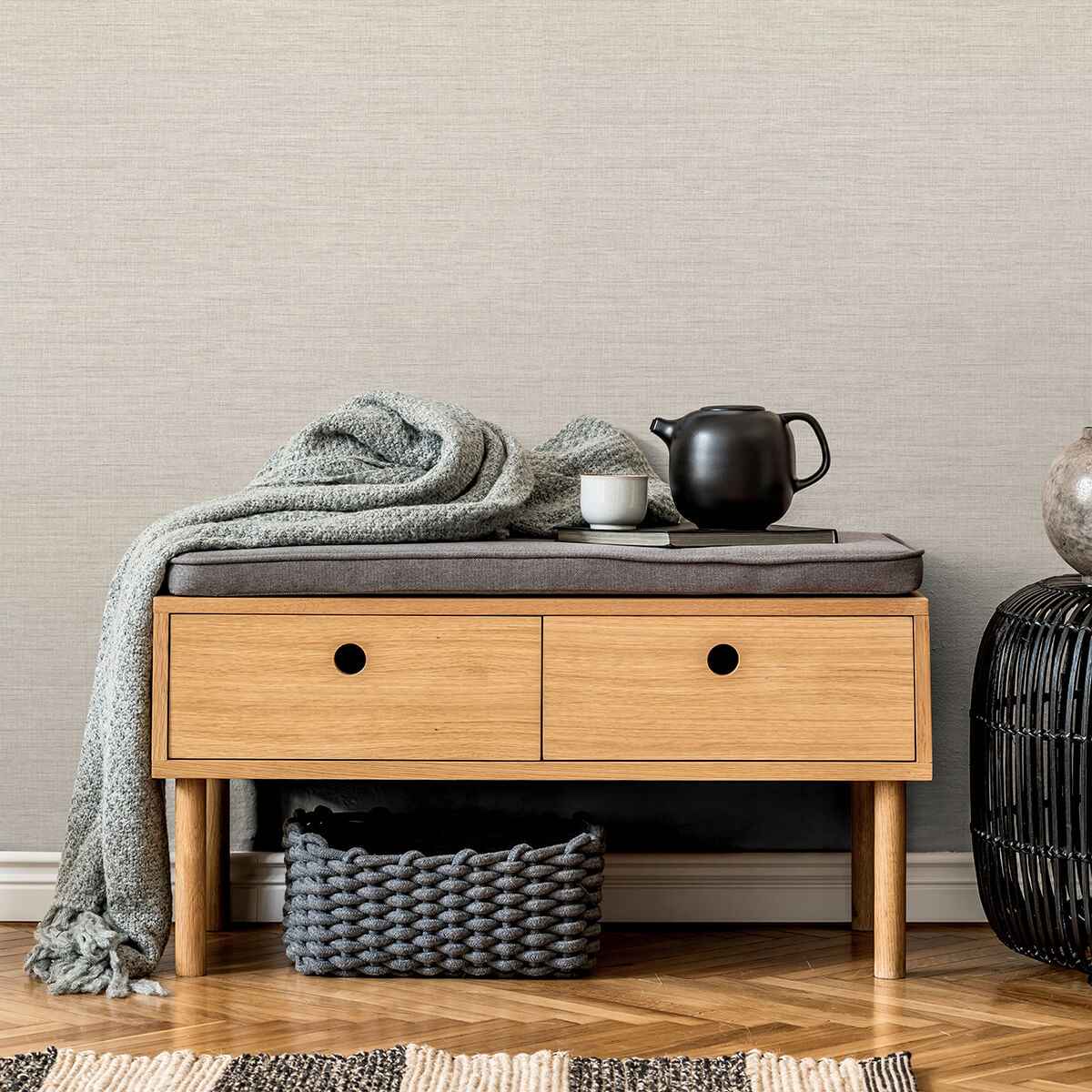 Essence Cream Linen Texture Wallpaper - York Wallcoverings - 2829-82054 - York Wallcoverings Wallpaper
