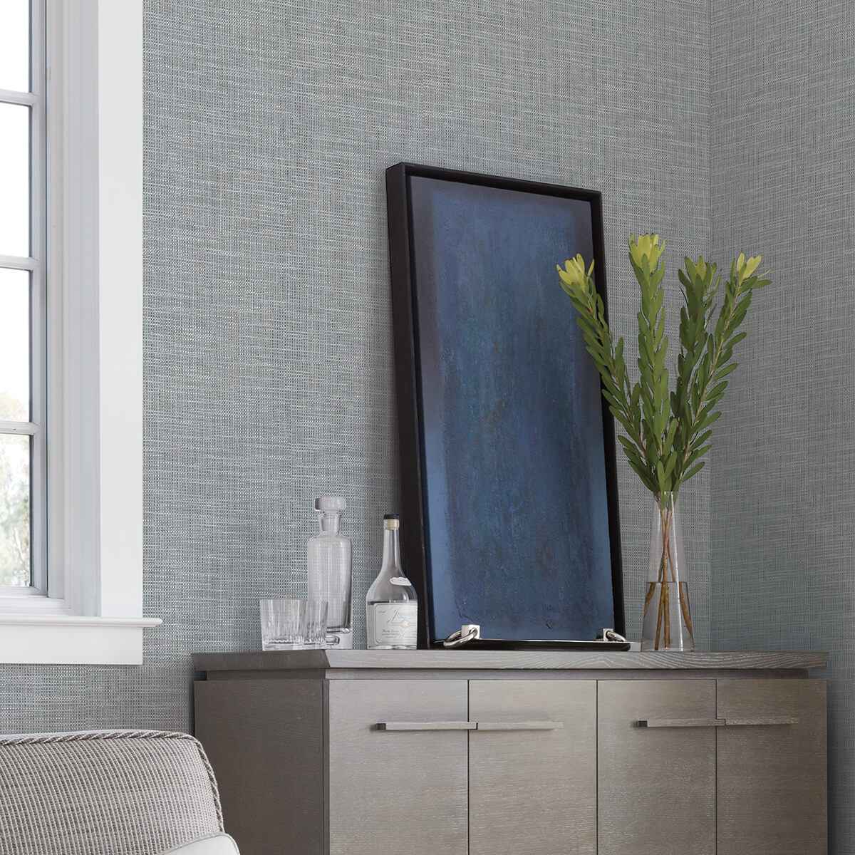 In The Loop Multicolor Faux Grasscloth Wallpaper - York Wallcoverings - 2829-82065 - York Wallcoverings Wallpaper