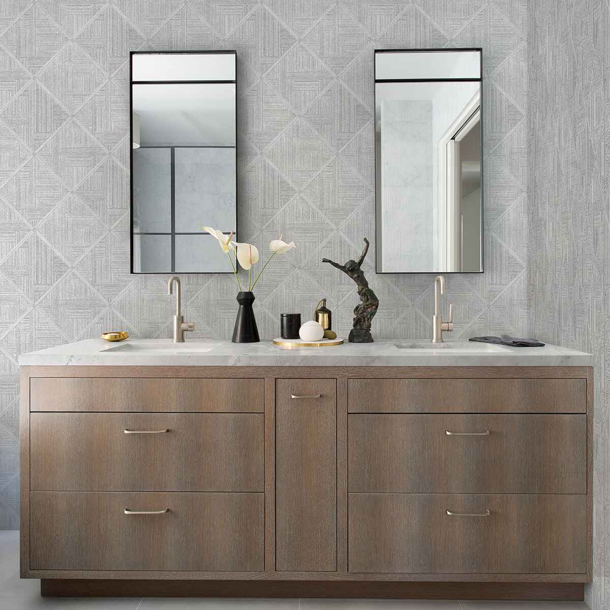 Cade Grey Geometric Wallpaper - York Wallcoverings - 2975-26208 - York Wallcoverings Wallpaper