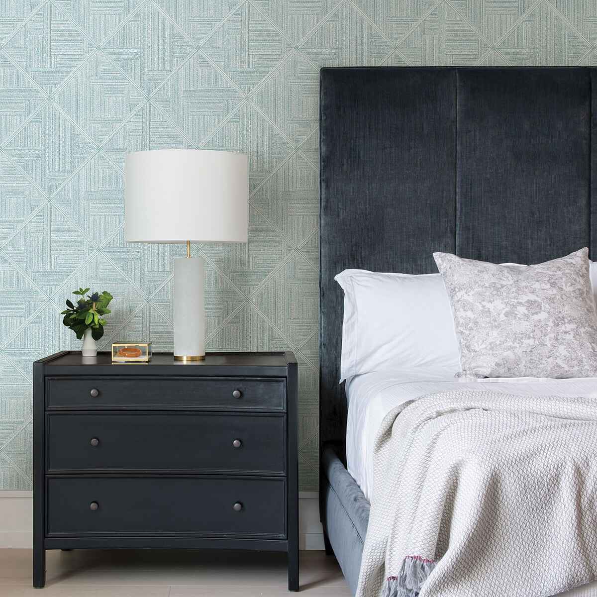 Cade Teal Geometric Wallpaper - York Wallcoverings - 2975-26210 - York Wallcoverings Wallpaper