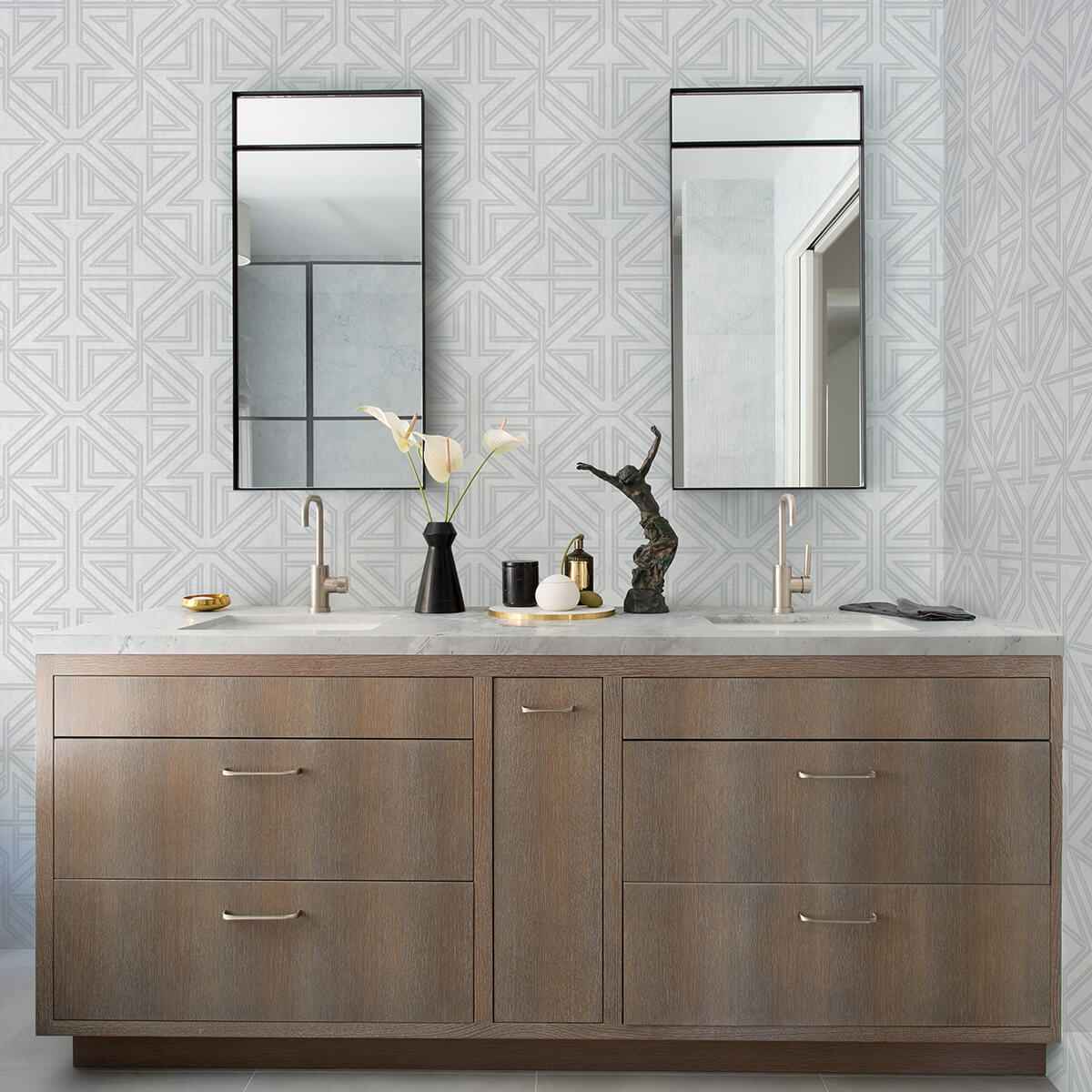 Kachel Grey Geometric Wallpaper - York Wallcoverings - 2975-26227 - York Wallcoverings Wallpaper