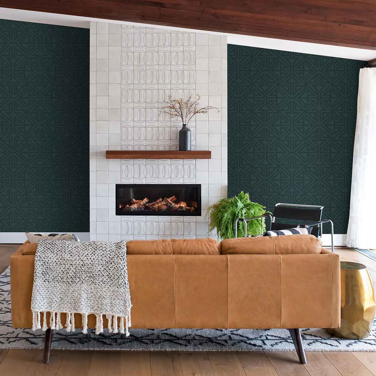 Kachel Teal Geometric Wallpaper - York Wallcoverings - 2975-26228 - York Wallcoverings Wallpaper