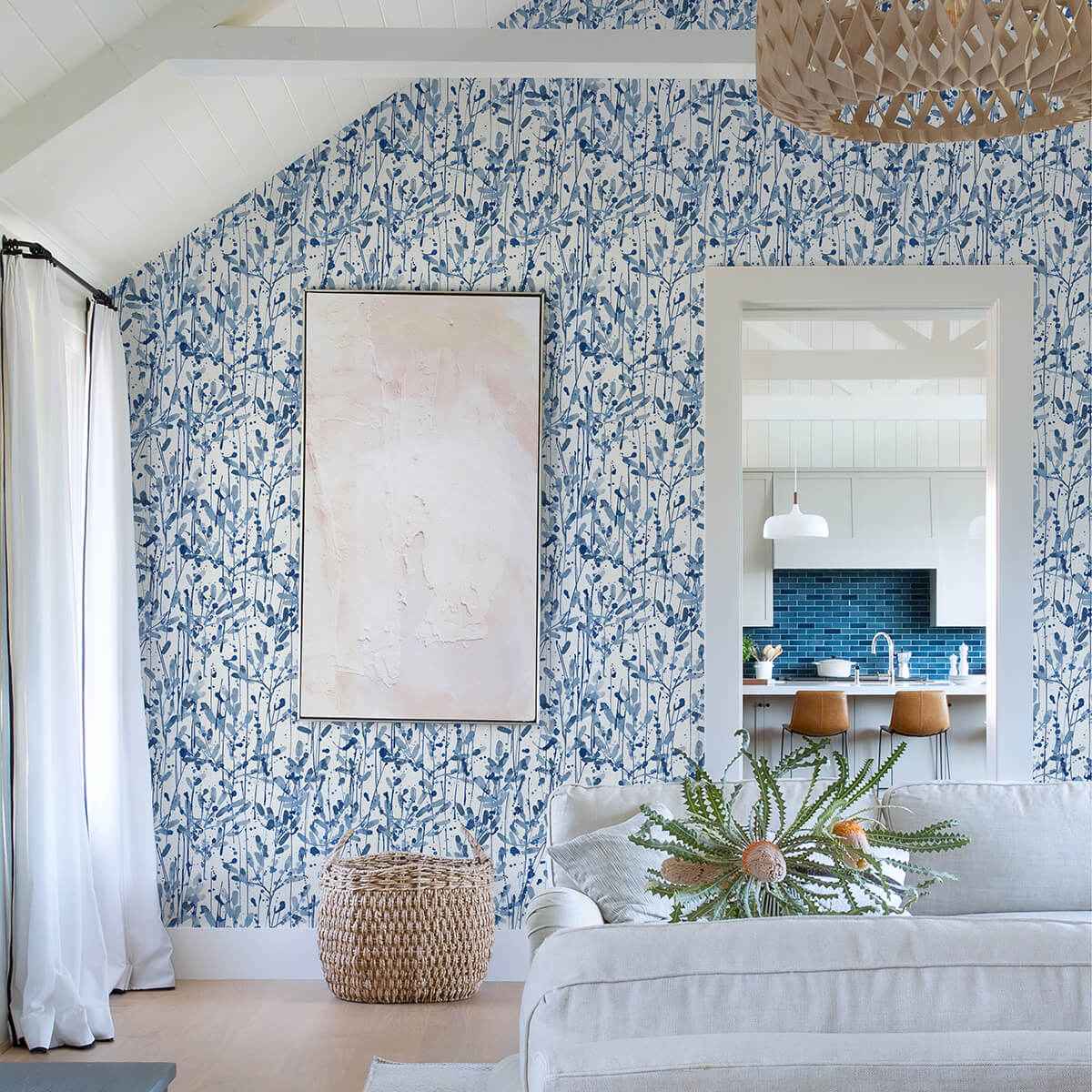 Leandra Indigo Floral Trail Wallpaper - York Wallcoverings - 2975-26237 - York Wallcoverings Wallpaper