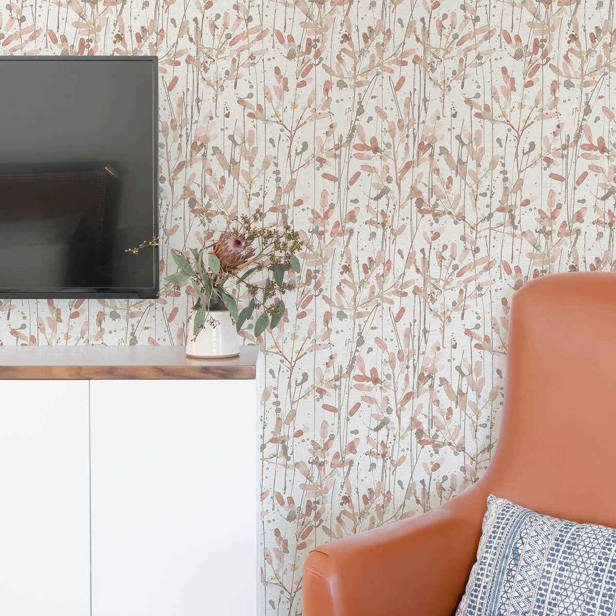 Leandra Coral Floral Trail Wallpaper - York Wallcoverings - 2975-26239 - York Wallcoverings Wallpaper