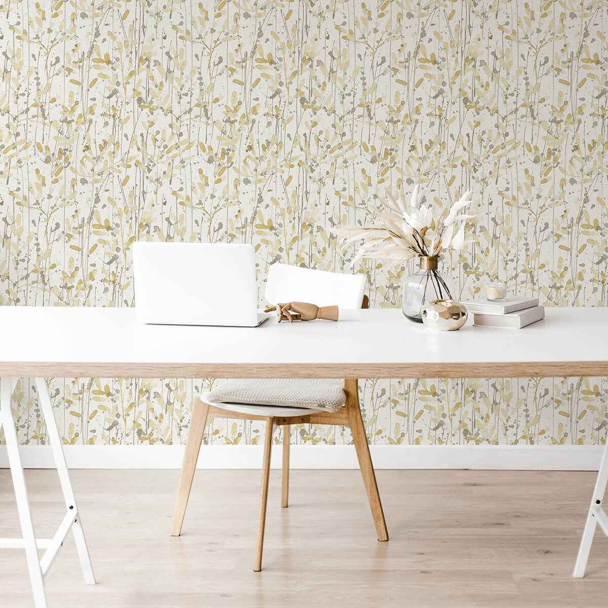 Leandra Yellow Floral Trail Wallpaper - York Wallcoverings - 2975-26240 - York Wallcoverings Wallpaper