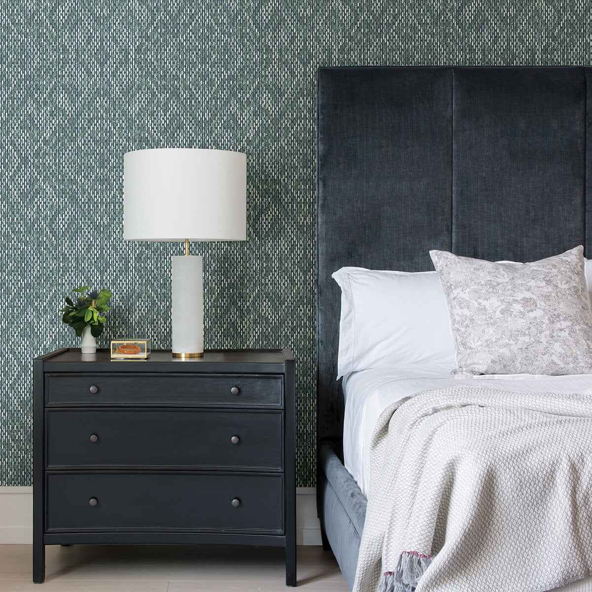 Felix Teal Teal Geometric Wallpaper - York Wallcoverings - 2975-26244 - York Wallcoverings Wallpaper
