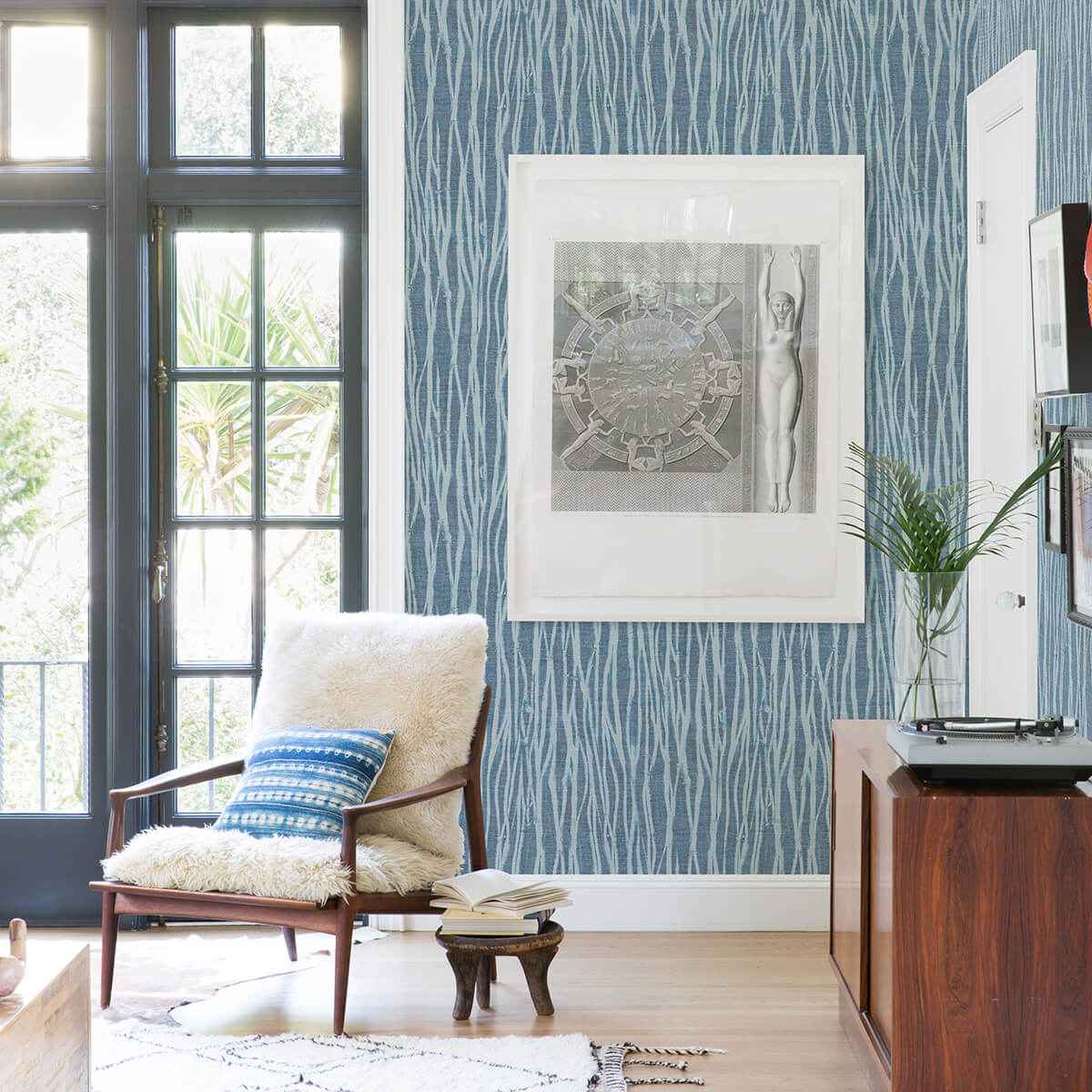 Nazar Indigo Indigo Stripe Wallpaper - York Wallcoverings - 2975-26248 - York Wallcoverings Wallpaper