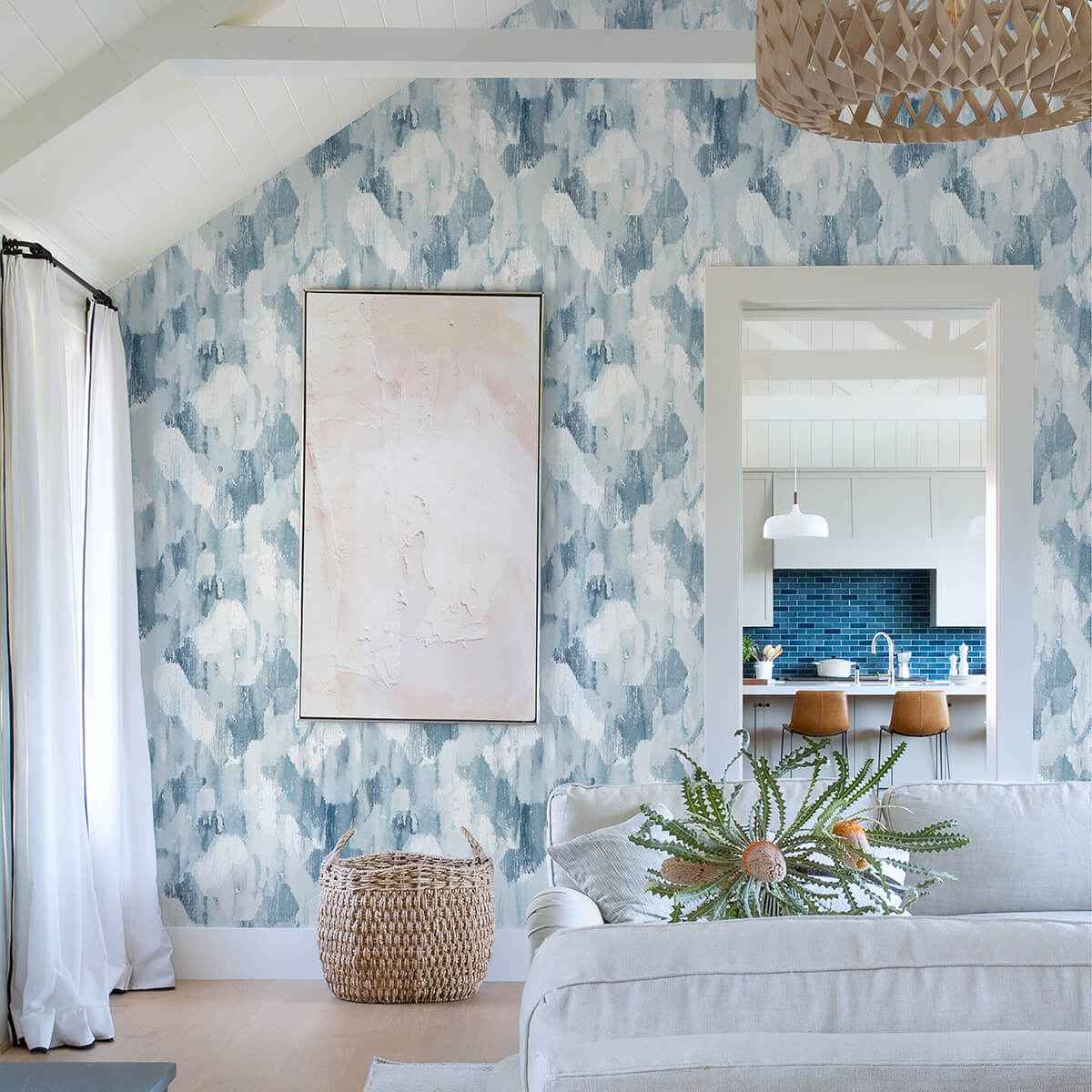 Mahi Blue Abstract Wallpaper - York Wallcoverings - 2975-26261 - York Wallcoverings Wallpaper
