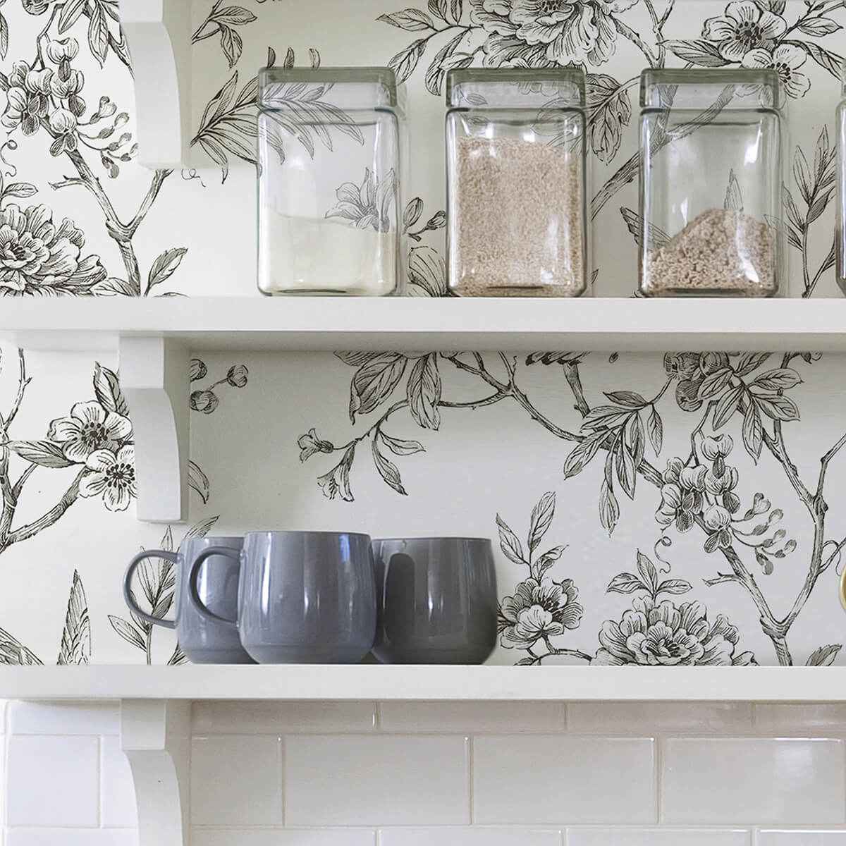 Charcoal Longwood Peel and Stick Wallpaper - York Wallcoverings - NUS3832 - York Wallcoverings Wallpaper