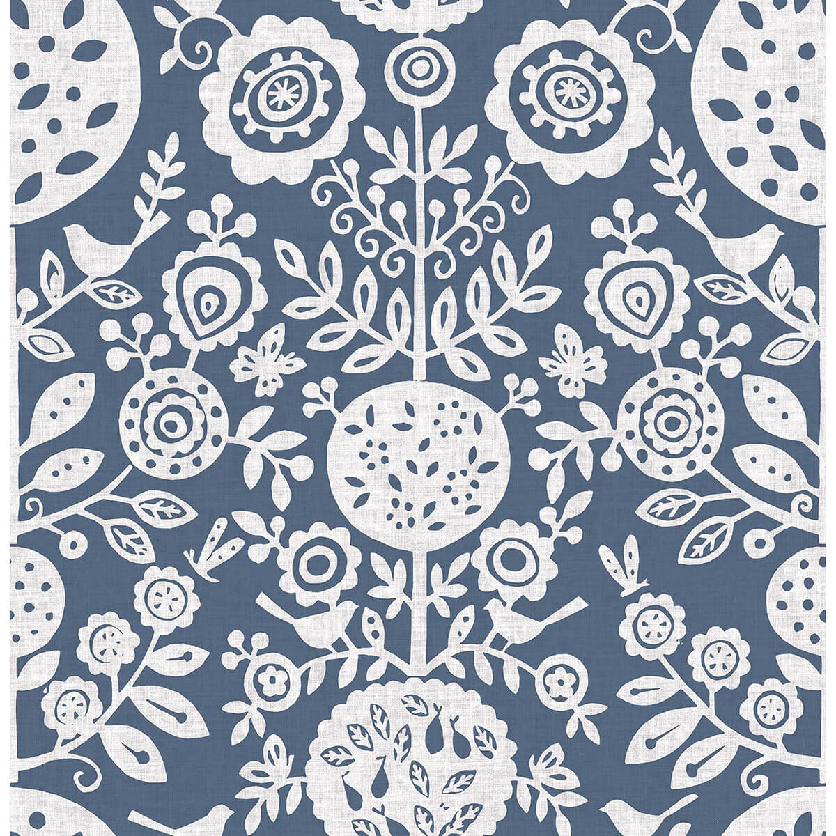 Navy Anya Peel & Stick Wallpaper - York Wallcoverings - NUS4031 - York Wallcoverings Wallpaper