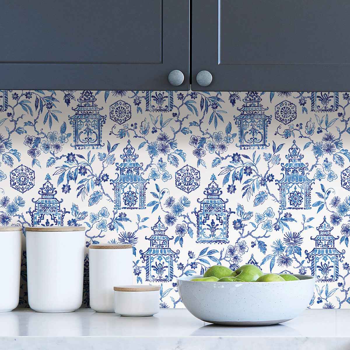 Blue Danson Peel & Stick Wallpaper - York Wallcoverings - NUS4035 - York Wallcoverings Wallpaper