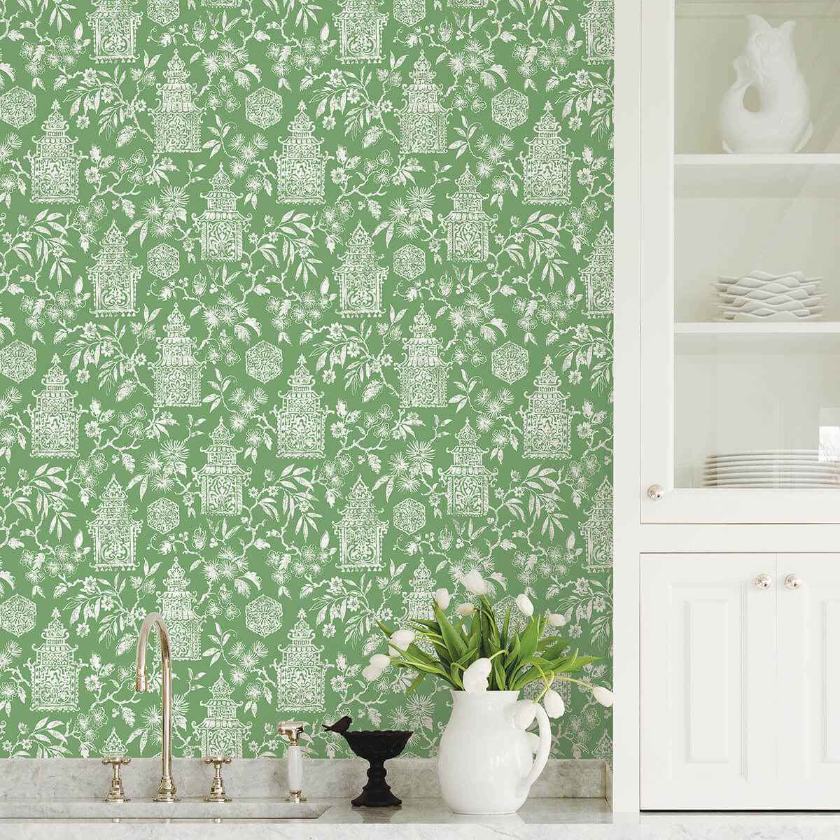 Green Danson Peel & Stick Wallpaper - York Wallcoverings - NUS4036 - York Wallcoverings Wallpaper