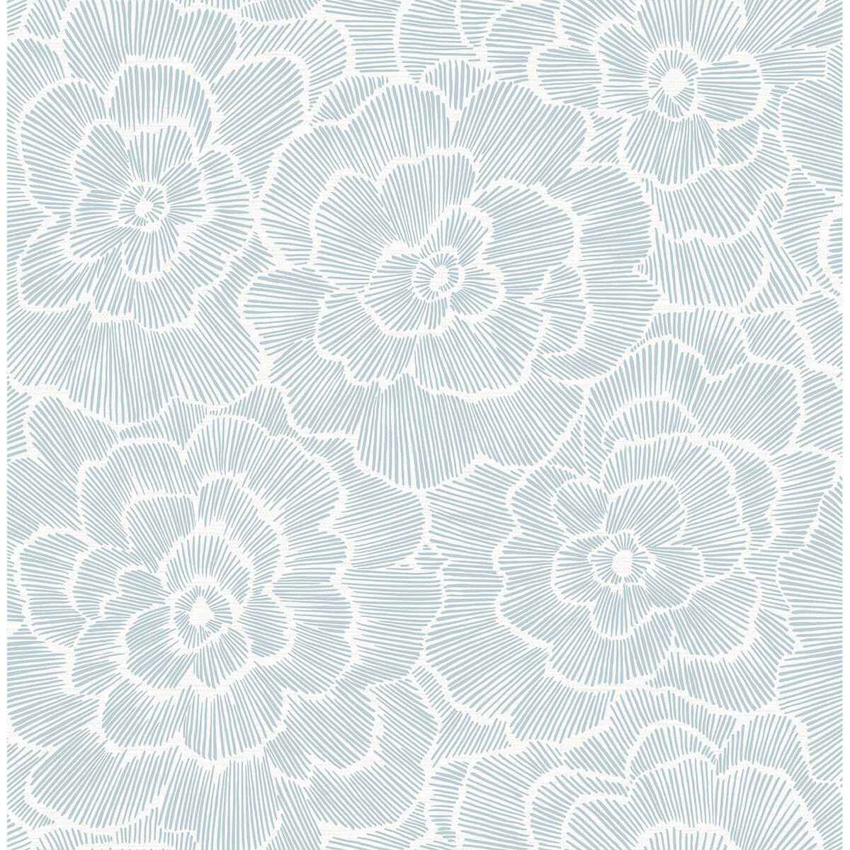 Blue Saraya Peel and Stick Wallpaper - York Wallcoverings - NUS4048