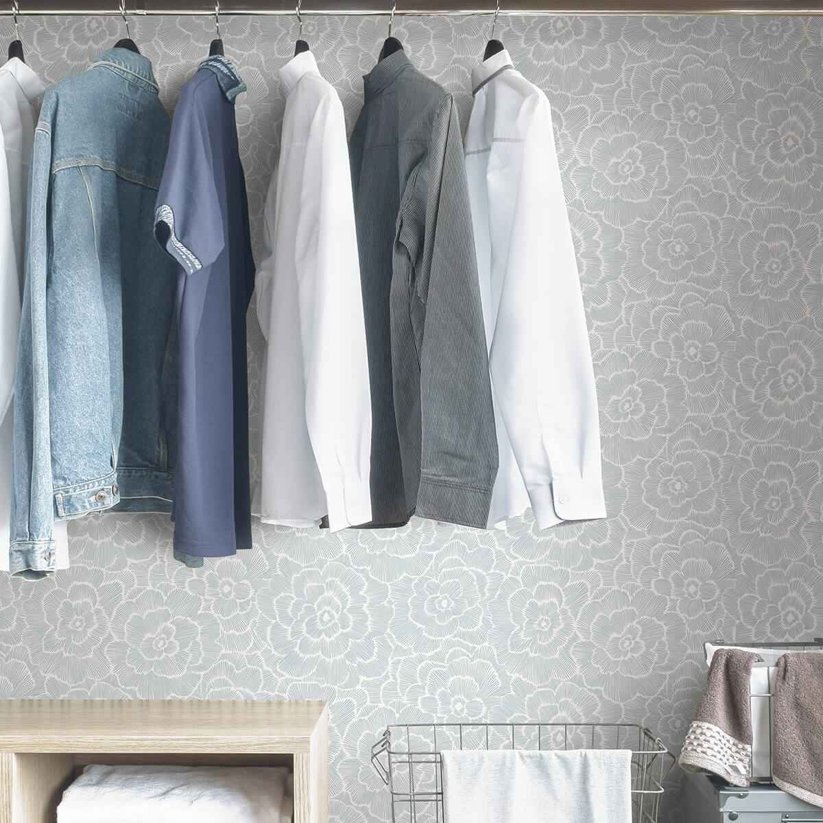 Blue Saraya Peel and Stick Wallpaper - York Wallcoverings - NUS4048 - York Wallcoverings Wallpaper