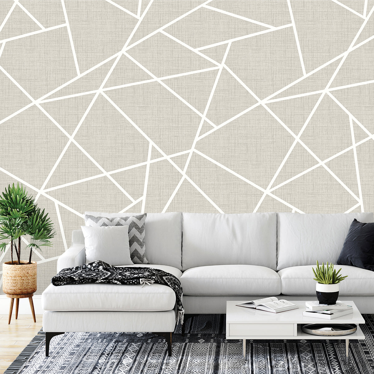 modern-lines-white-on-dove-grey-wall-mural-york-wallcoverings-astm3915 - York Wallcoverings Wallpaper