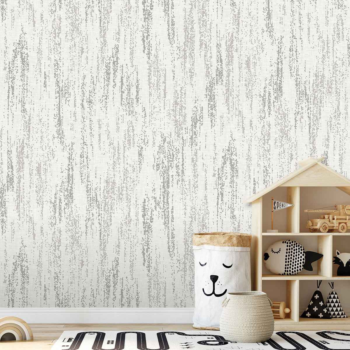 Rainfall Dove Grey Wall Mural - York Wallcoverings - ASTM3916 - York Wallcoverings Wallpaper
